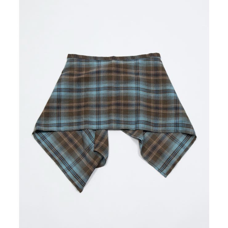 ブルーチェック1 | イレヘムチェックラップスカート | WEGO【WOMEN】
