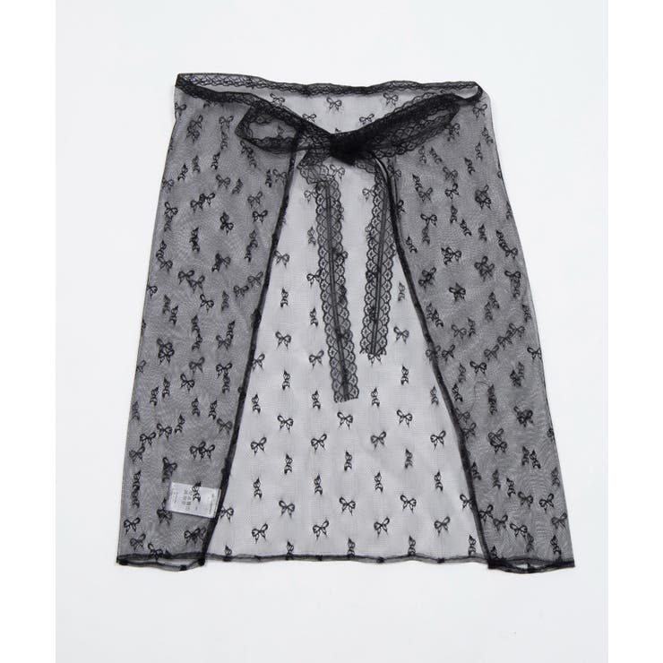 ブラック | リボンレースラップスカート | WEGO【WOMEN】