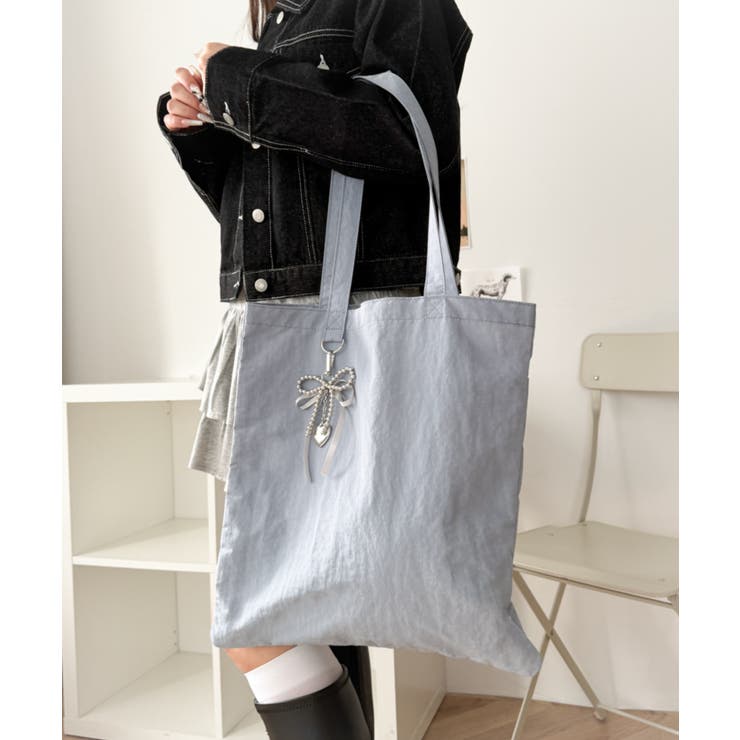 チャーム付きA4トートバッグ | WEGO【MEN】 | 詳細画像2 