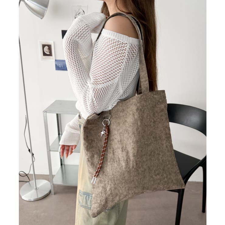 チャーム付きA4トートバッグ | WEGO【MEN】 | 詳細画像4 