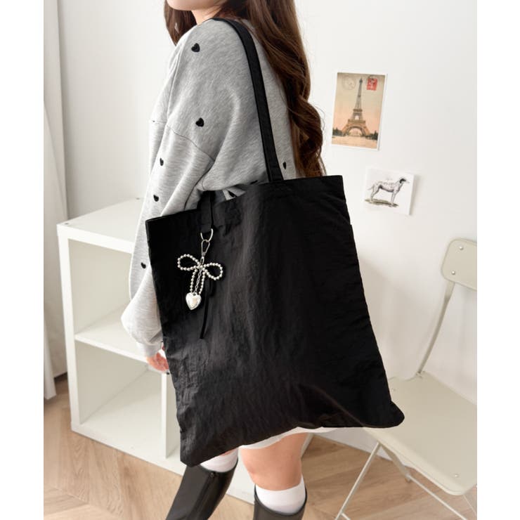 チャーム付きA4トートバッグ | WEGO【MEN】 | 詳細画像12 