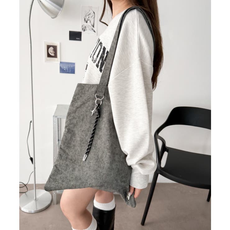 チャーム付きA4トートバッグ | WEGO【MEN】 | 詳細画像14 