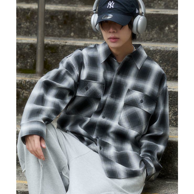 柄1 | オンブレチェックシャツ(LS) | WEGO【MEN】