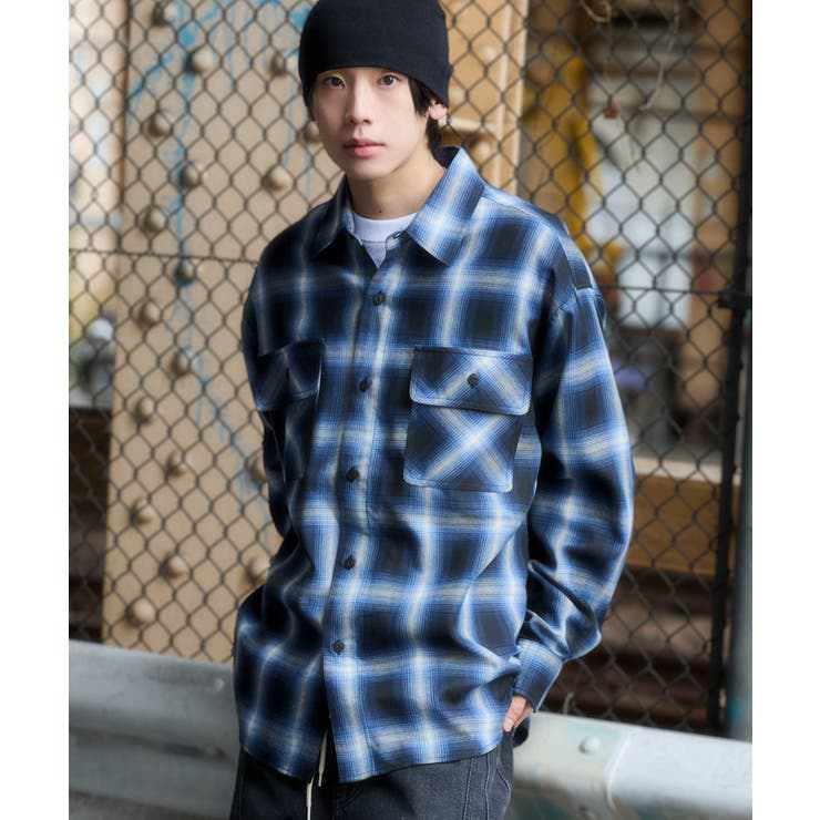 柄5 | オンブレチェックシャツ(LS) | WEGO【MEN】