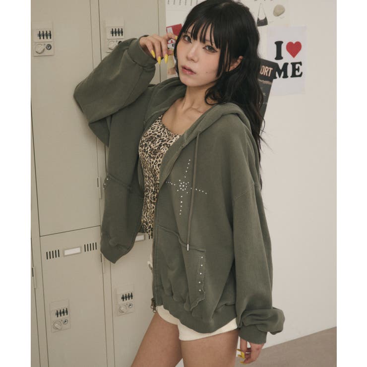 スタッズダブルジップパーカー[品番：WG010097994]｜WEGO【WOMEN