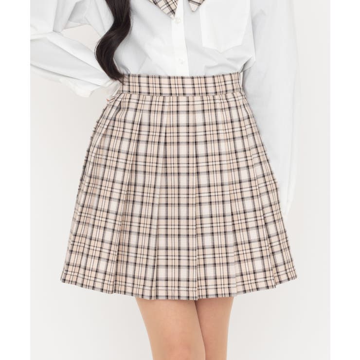 ベージュチェック1 | スクールプリーツスカート | WEGO【WOMEN】