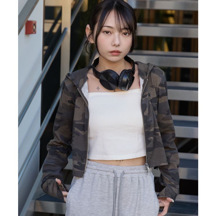 柄1 | リブジップパーカー | WEGO【WOMEN】