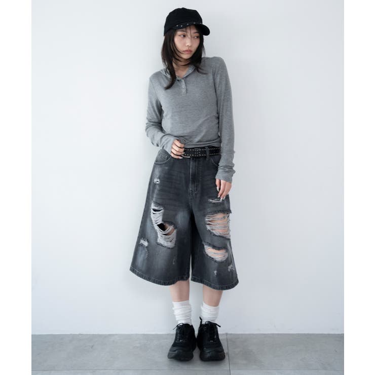ヘンリーネックフードロンT | WEGO【WOMEN】 | 詳細画像2 
