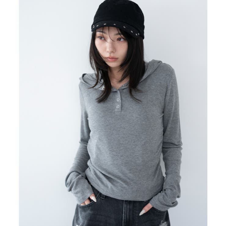 ヘンリーネックフードロンT | WEGO【WOMEN】 | 詳細画像9 
