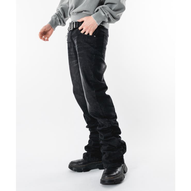 シャーリングフレアデニムスキニーパンツ | WEGO【MEN】 | 詳細画像9 