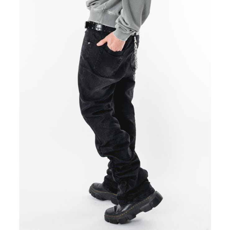 シャーリングフレアデニムスキニーパンツ | WEGO【MEN】 | 詳細画像12 