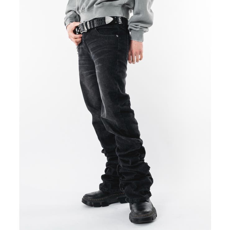 シャーリングフレアデニムスキニーパンツ | WEGO【MEN】 | 詳細画像13 