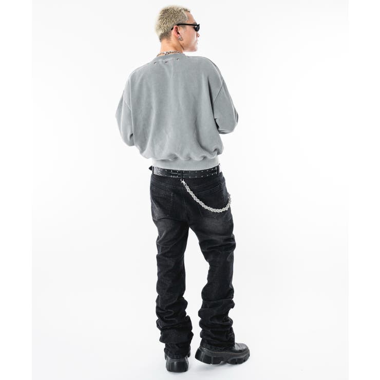 シャーリングフレアデニムスキニーパンツ | WEGO【MEN】 | 詳細画像14 