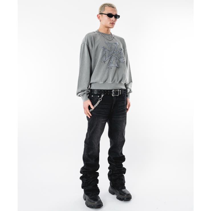 シャーリングフレアデニムスキニーパンツ | WEGO【MEN】 | 詳細画像30 