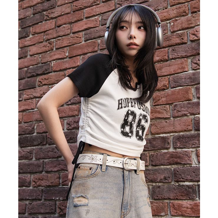 柄1 | キーネックサイドレースアップちびT | WEGO【WOMEN】