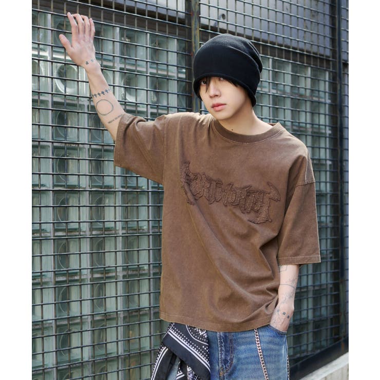 ブラウン | ブリーチダメージアップリケT(SS) | WEGO【MEN】