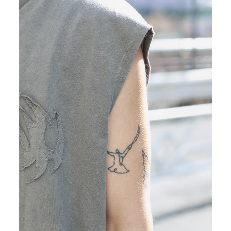 ブリーチダメージアップリケノースリーブ | WEGO【MEN】 | 詳細画像5 