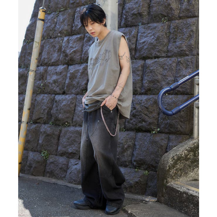 ブリーチダメージアップリケノースリーブ | WEGO【MEN】 | 詳細画像11 