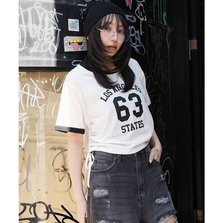 グラフィックサイドリボンドロストショートT | WEGO【WOMEN】 | 詳細画像21 