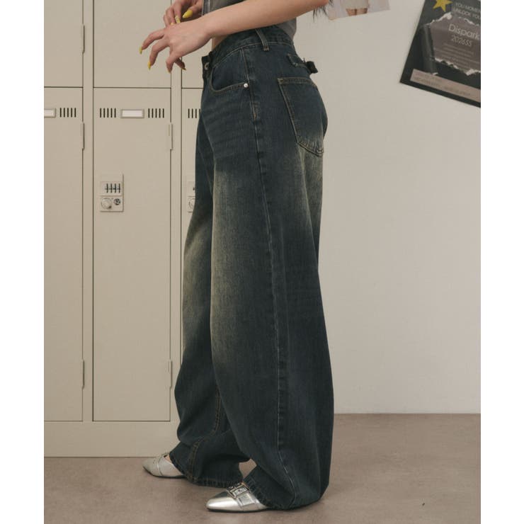 バックベルトクロスバギーデニム | WEGO【WOMEN】 | 詳細画像3 