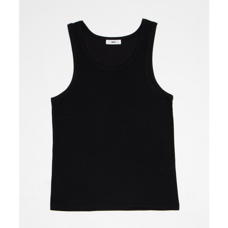 ブラック | コットンリブタンクトップ | WEGO【MEN】