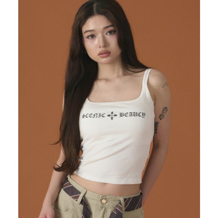 ダブルストラップロゴキャミ | WEGO【WOMEN】 | 詳細画像1 