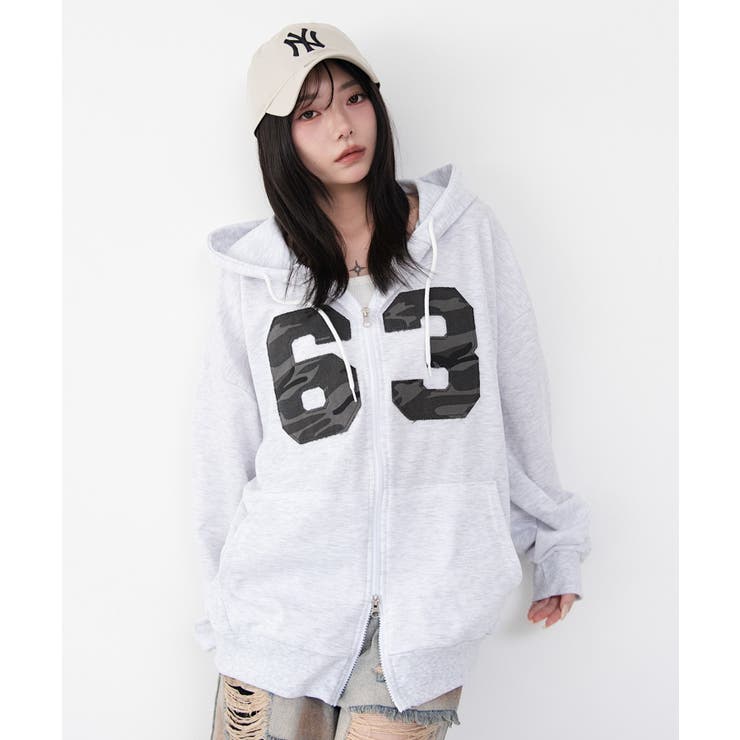カモフラナンバリングジップパーカー | WEGO【WOMEN】 | 詳細画像11 