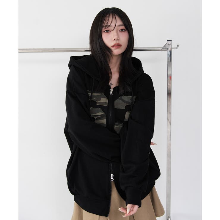 カモフラナンバリングジップパーカー | WEGO【WOMEN】 | 詳細画像19 