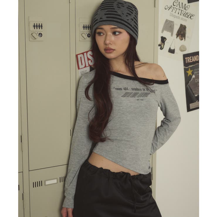 杢グレー | room404バイカラーロンT | WEGO【WOMEN】