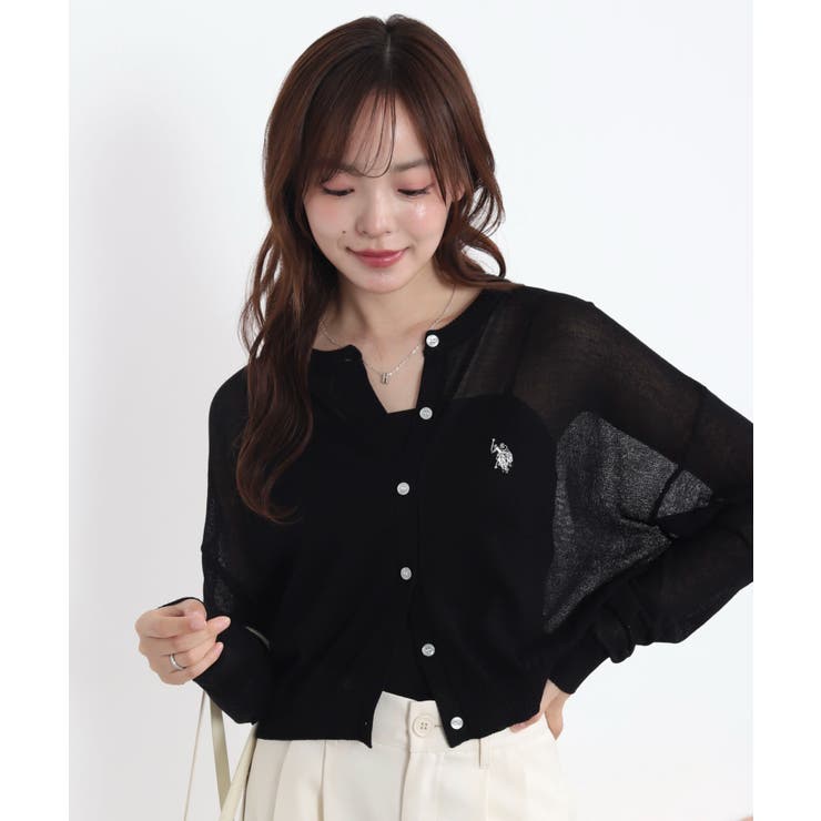 ブラック | U.S. POLO ASSN.別注 シアーカーデ | WEGO【WOMEN】