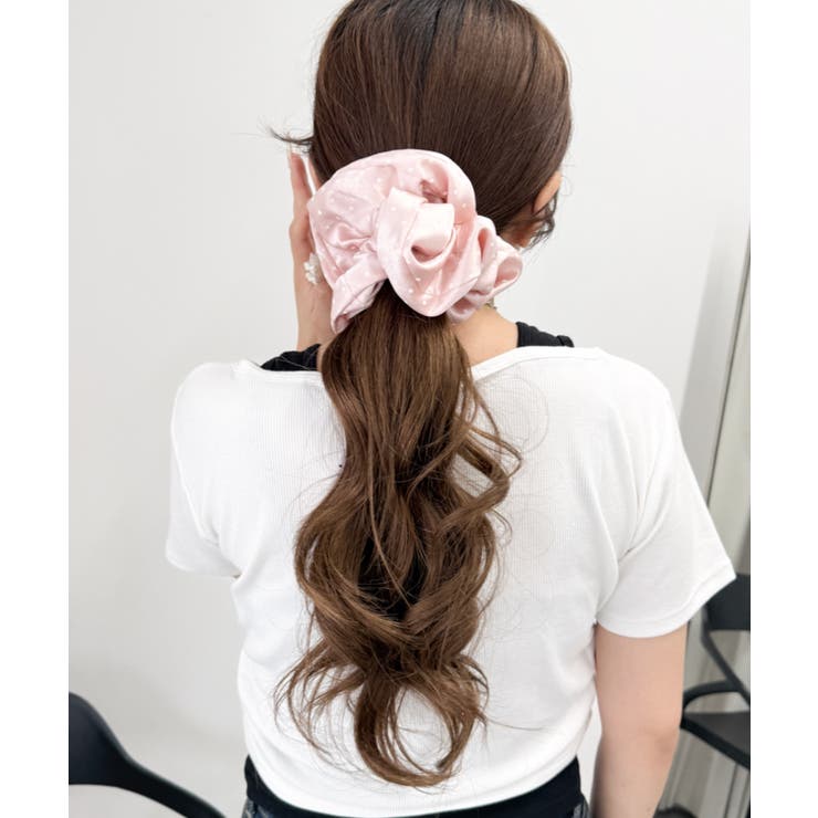 ライトピンク | Lサテンドットシュシュ | WEGO【WOMEN】