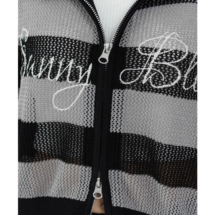 刺繍ロゴメッシュニットパーカー | WEGO【WOMEN】 | 詳細画像6 