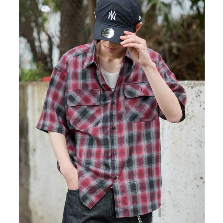 柄6 | オンブレチェックシャツ(SS) | WEGO【MEN】