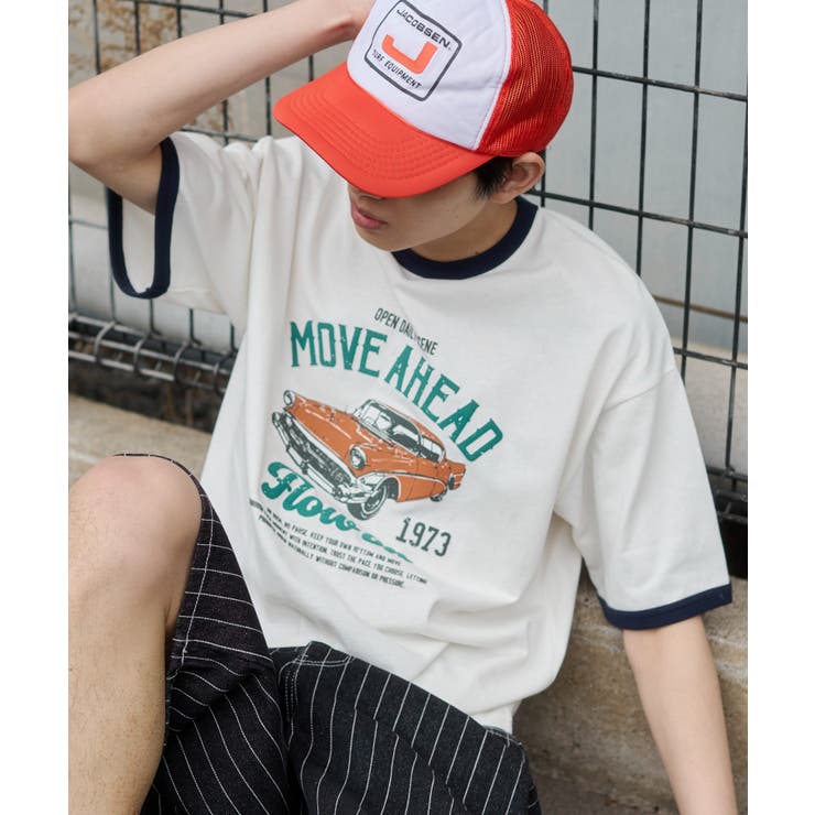 ホワイト | グラフィックリンガーT(SS) | WEGO【MEN】