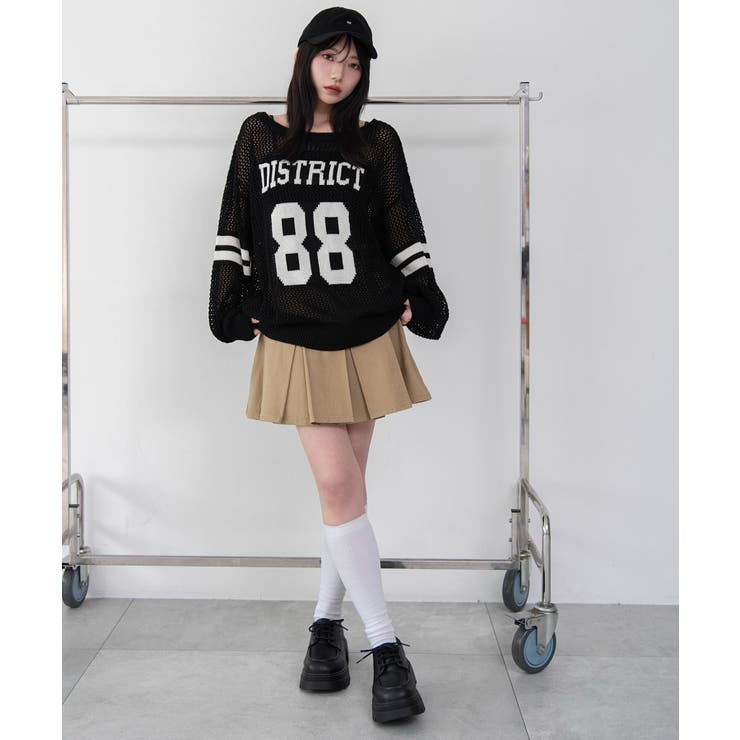 メッシュナンバリングニット | WEGO【WOMEN】 | 詳細画像3 