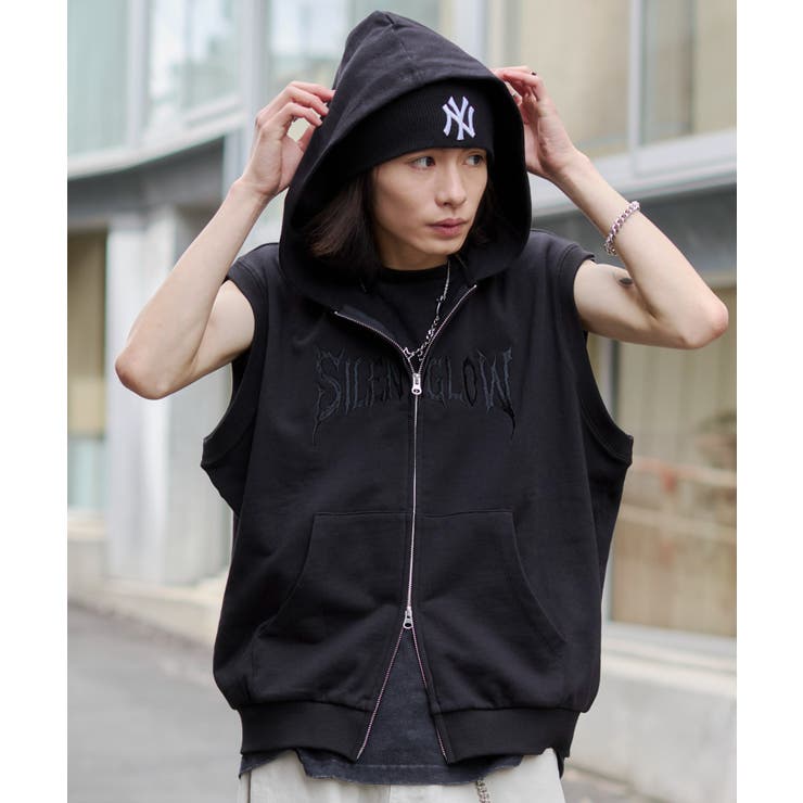 ブラック | ノースリZIPパーカー | WEGO【MEN】