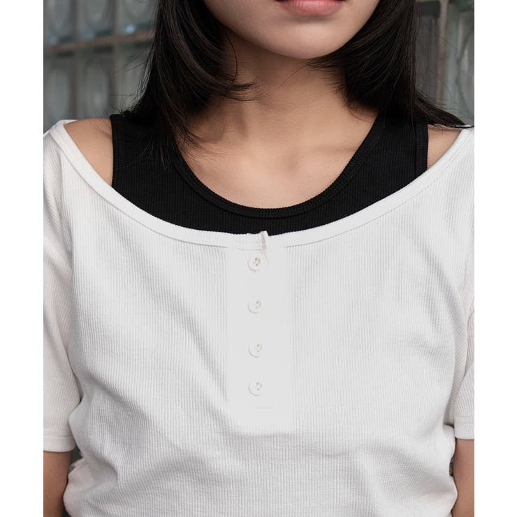 レイヤードキーネック半袖T | WEGO【WOMEN】 | 詳細画像5 