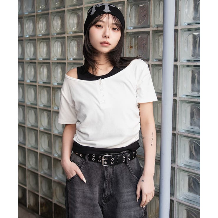 レイヤードキーネック半袖T | WEGO【WOMEN】 | 詳細画像6 