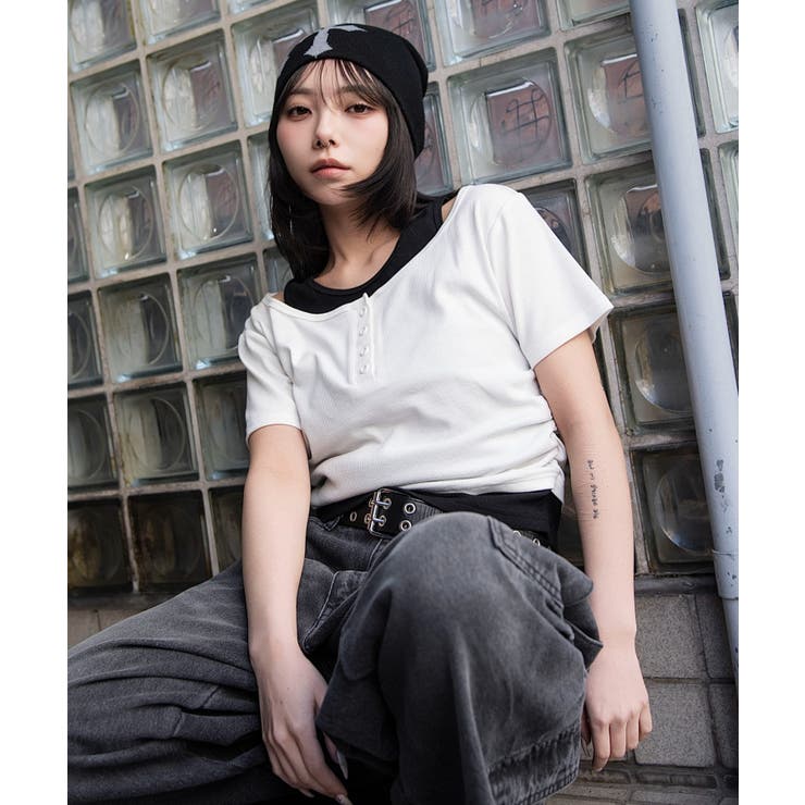 レイヤードキーネック半袖T | WEGO【WOMEN】 | 詳細画像8 