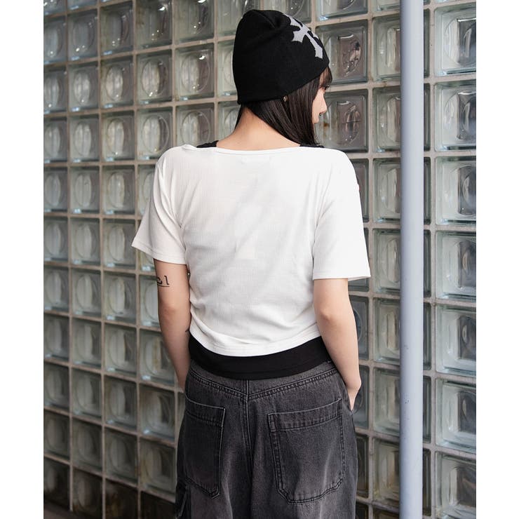 レイヤードキーネック半袖T | WEGO【WOMEN】 | 詳細画像10 