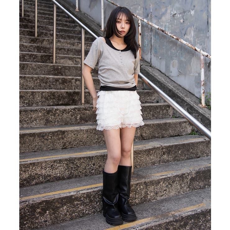 レイヤードキーネック半袖T | WEGO【WOMEN】 | 詳細画像16 