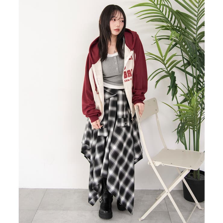 カレッジラグランジップパーカー | WEGO【WOMEN】 | 詳細画像2 