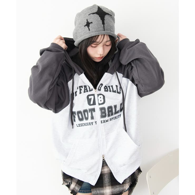 カレッジラグランジップパーカー | WEGO【WOMEN】 | 詳細画像13 
