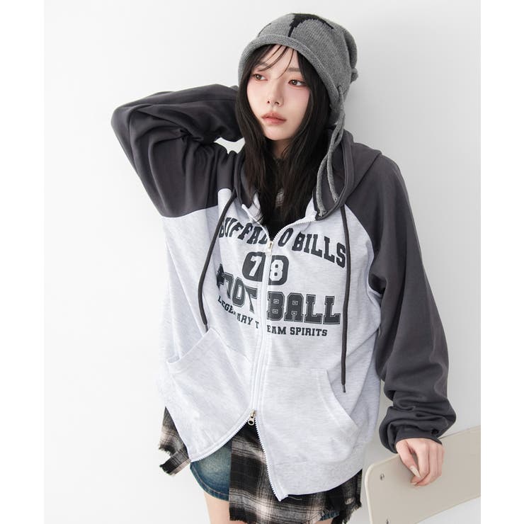 カレッジラグランジップパーカー | WEGO【WOMEN】 | 詳細画像15 