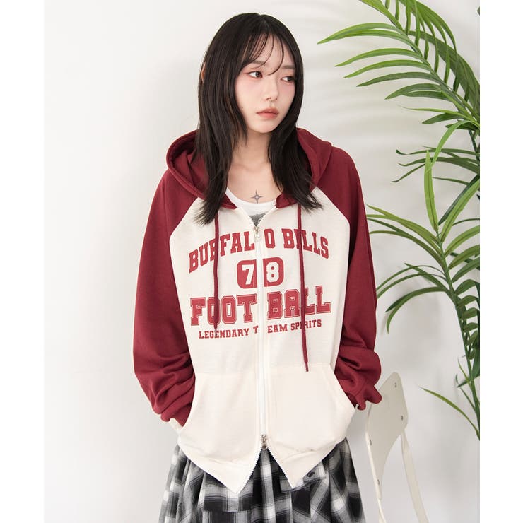 カレッジラグランジップパーカー | WEGO【WOMEN】 | 詳細画像18 