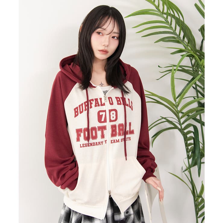 カレッジラグランジップパーカー | WEGO【WOMEN】 | 詳細画像19 