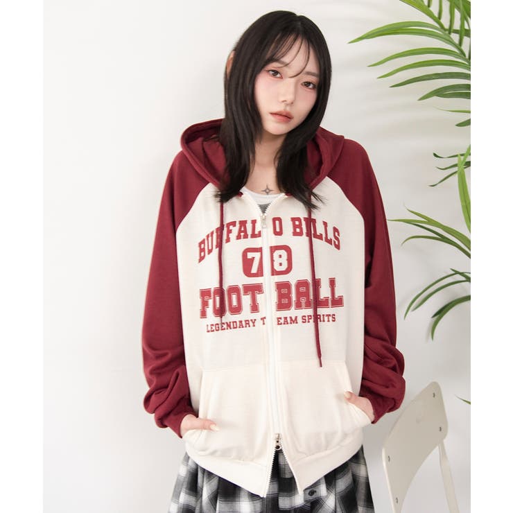 カレッジラグランジップパーカー | WEGO【WOMEN】 | 詳細画像20 