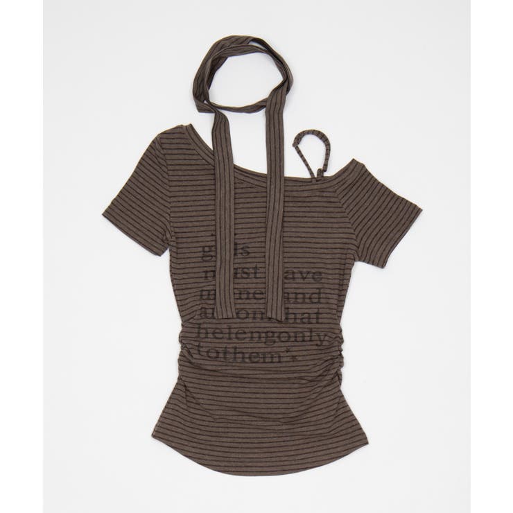 チョーカー付きボーダーロゴSSトップ | WEGO【WOMEN】 | 詳細画像2 