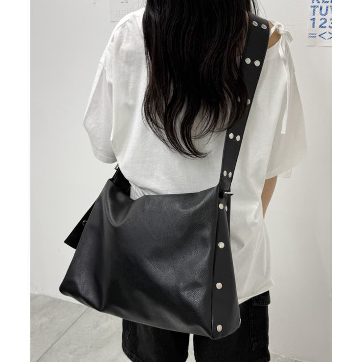 ブラック | スタッズスクエアBIGショルダー | WEGO【MEN】