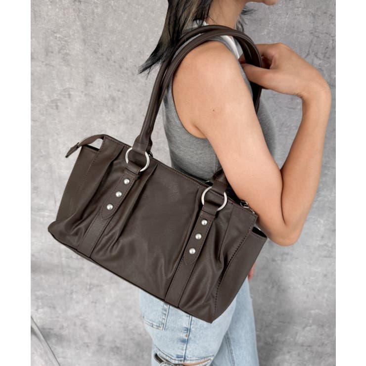 タックデザインボストンバッグ | WEGO【WOMEN】 | 詳細画像1 
